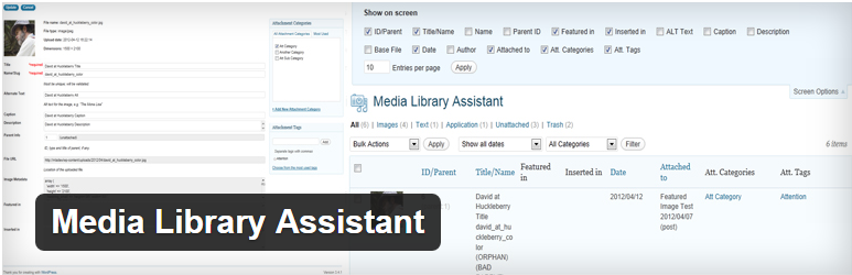 Plugin para gerenciar mídias - Media Library Assistant