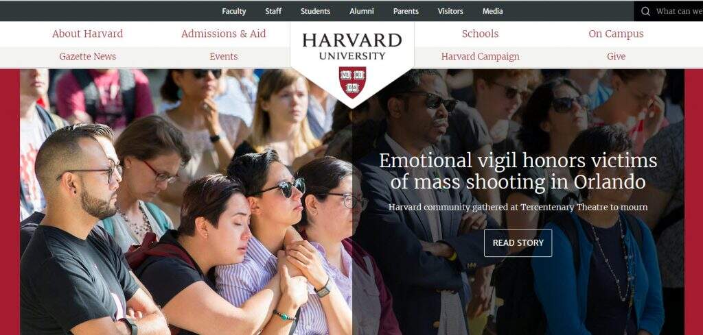 Sites em WordPress - Instituições de ensino - Harvard