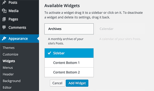 Widgets no WordPress - Como adicionar widget