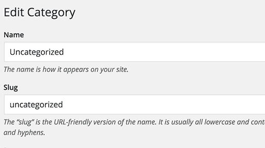 Como renomear a categoria Sem Categoria no WordPress - Editar categoria