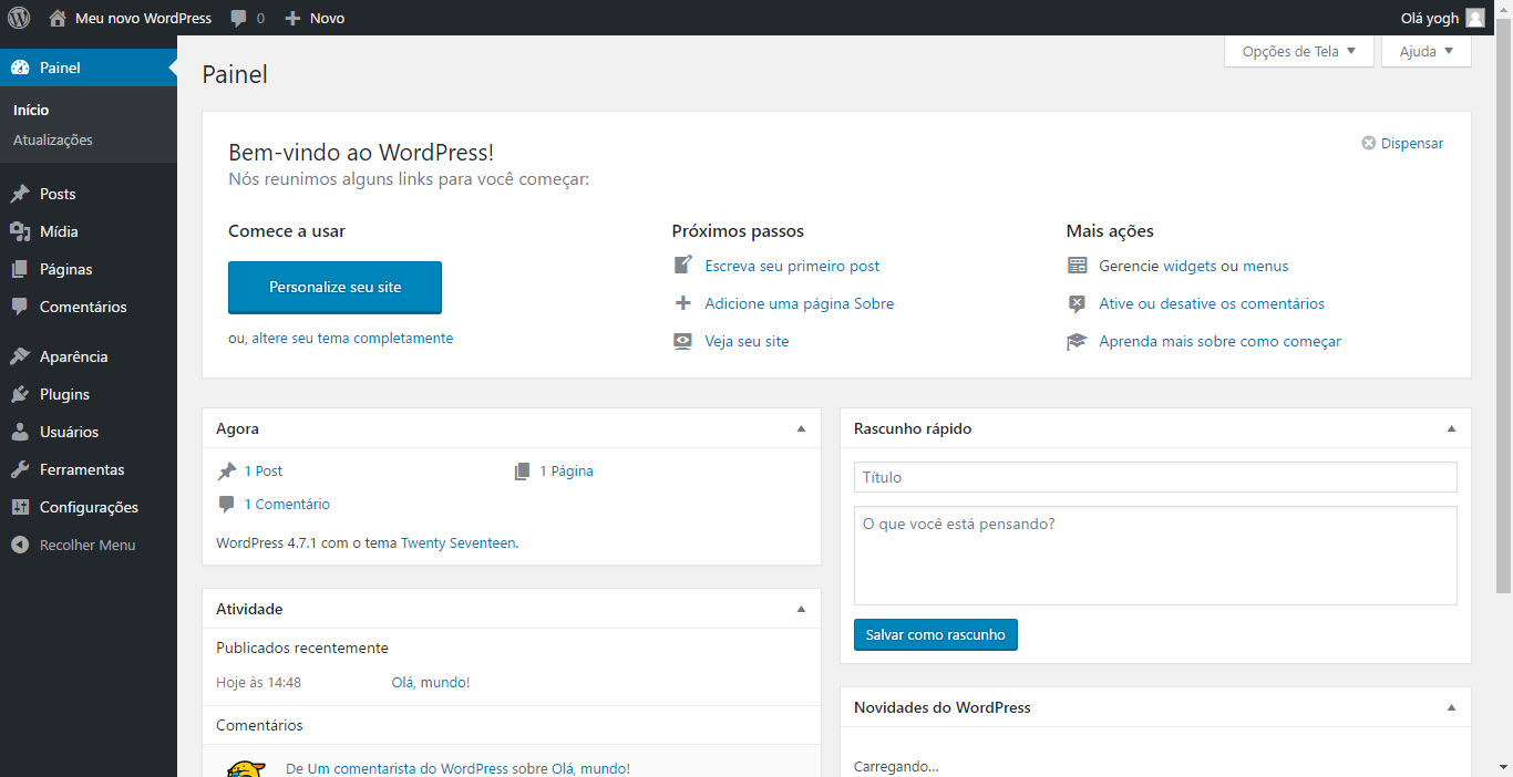 instalar o wordpress - passo 9