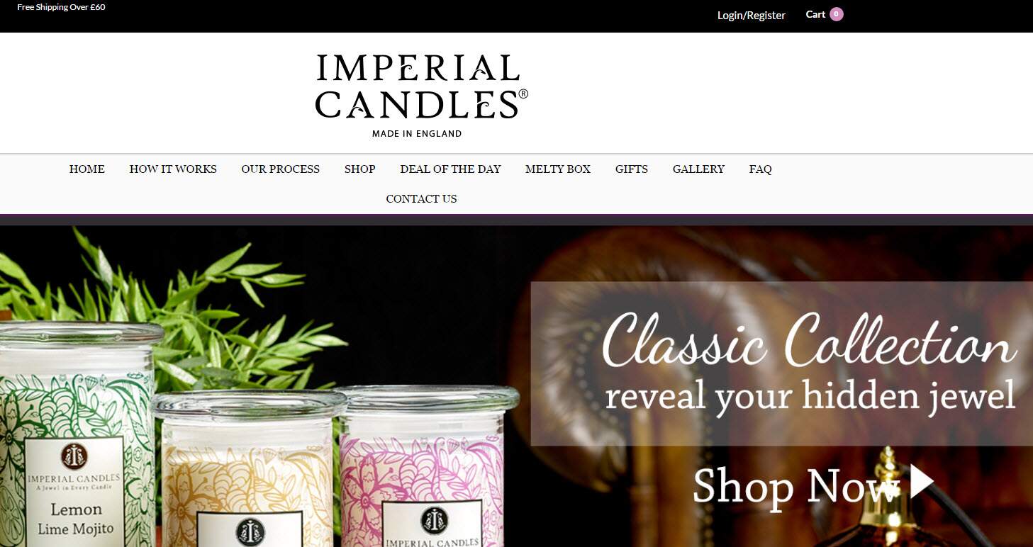 loja virtual WooCommerce - imperial candles