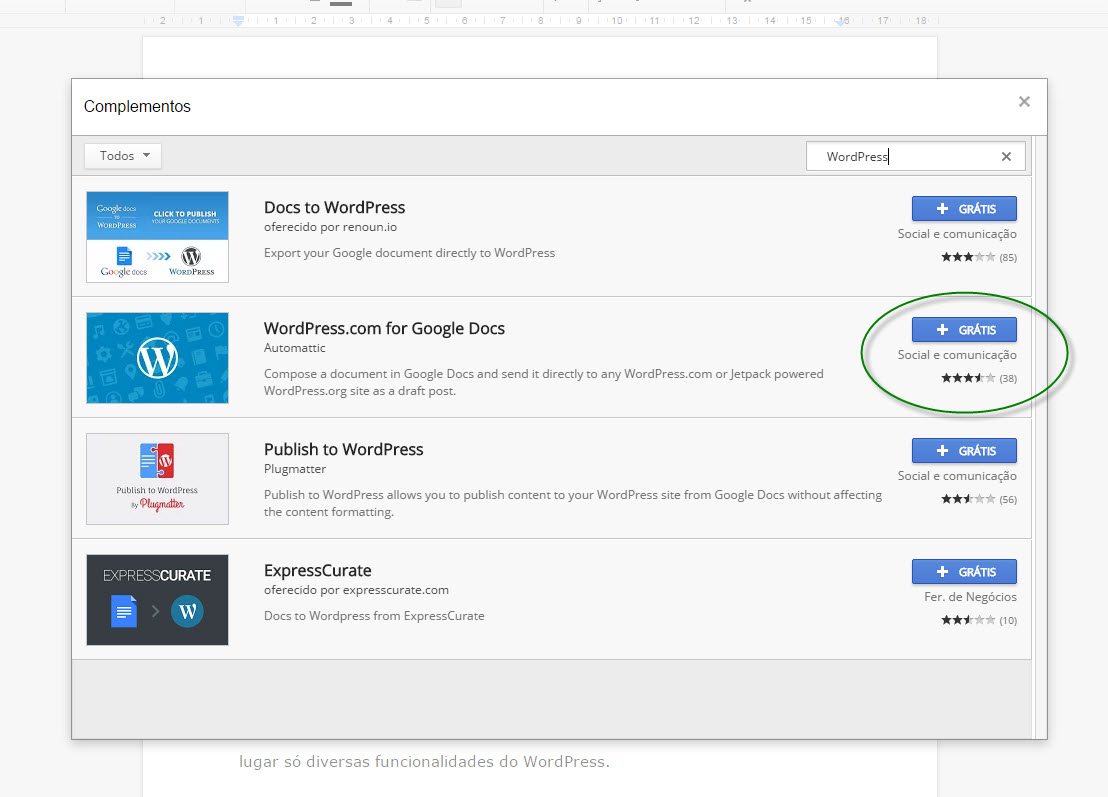 Google Docs para WordPress - WordPress Automattic - Grátis