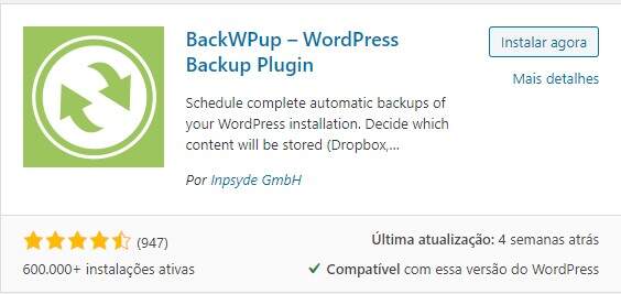 Plugin para backup - BackWPup
