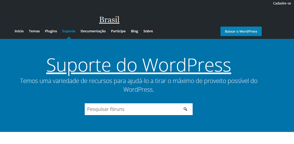 Fórum Oficial do WordPress