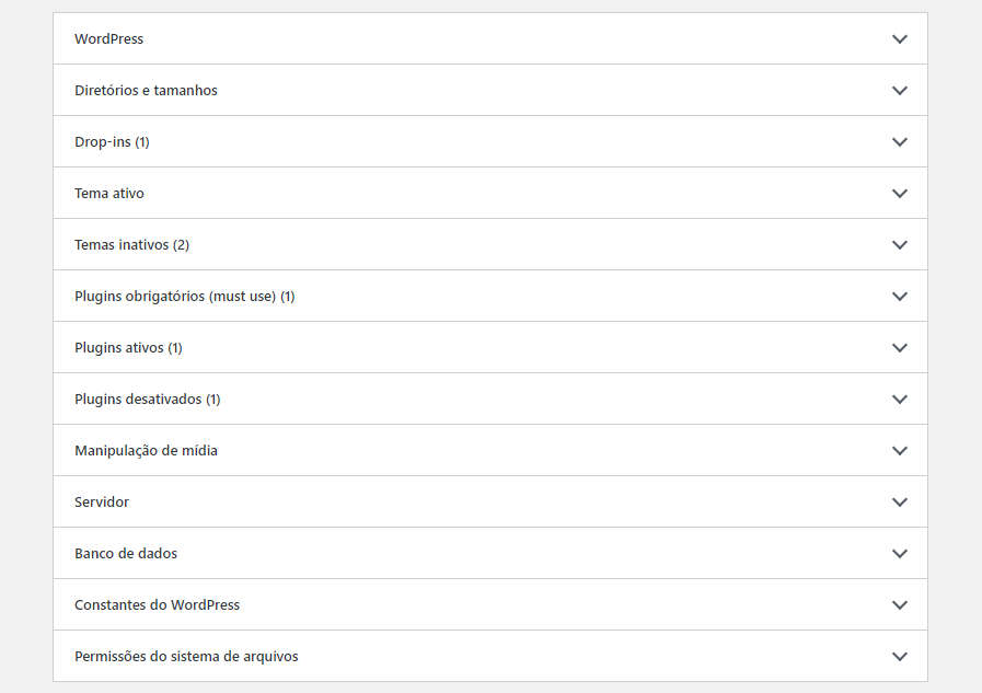 Relatório - Informações do diagnóstico