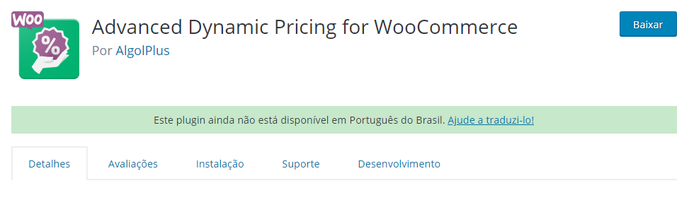 Plugin Advanced Dynamic Pricing for WooCommerce 