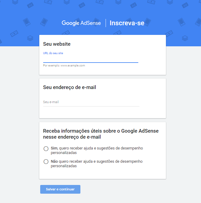 Como se inscrever no Google AdSense