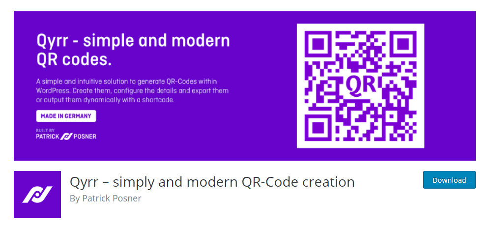 Plugin Qyrr para criação de QR-Code Plugin Qyrr para criação de QR-Code