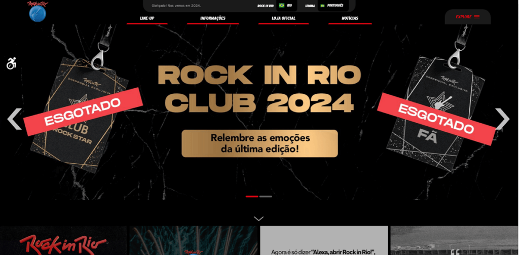 Site do Rock in Rio
