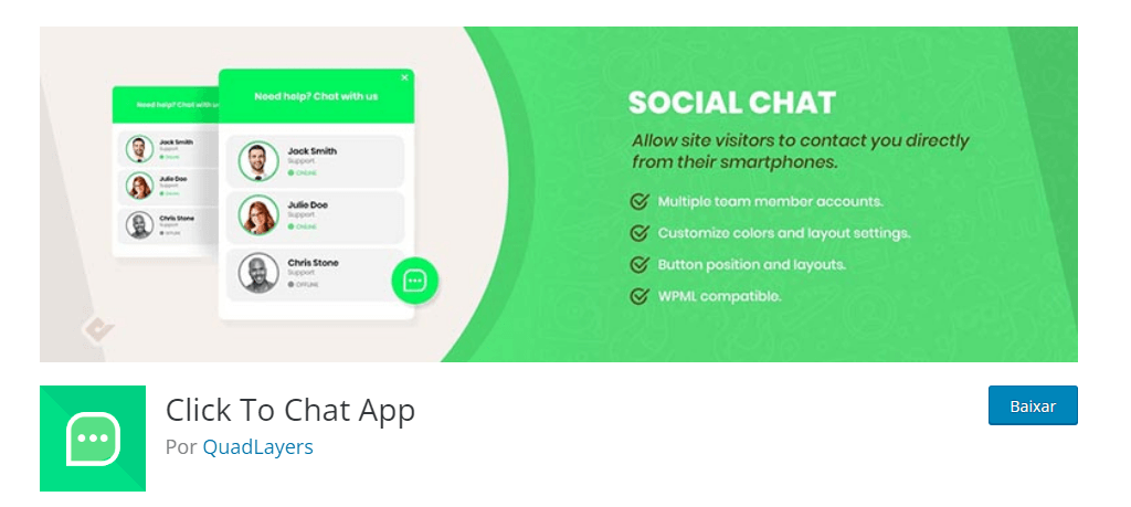 Plugin Click to Chat App