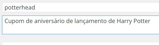 adicionar cupons no woocommerce - código e descrição 2