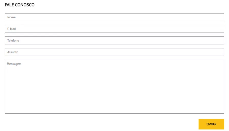Site de arquitetura em WordPress - Formulário de contato