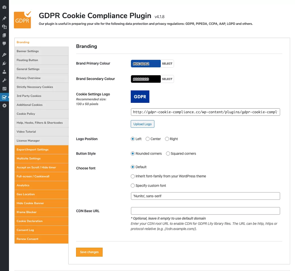 Funções do plugin GDPR Cookie Compliance para WordPress
