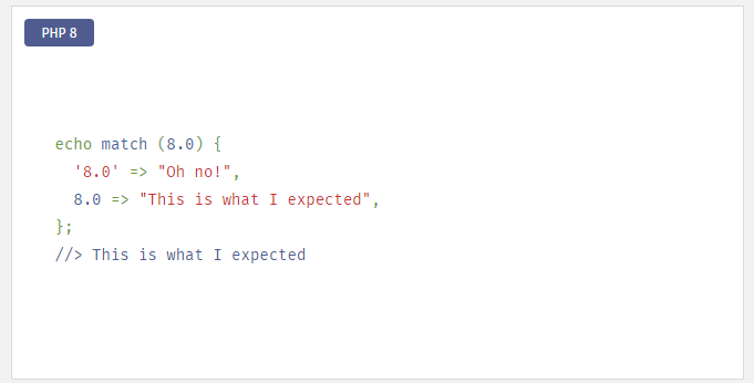 Match expression no PHP 8