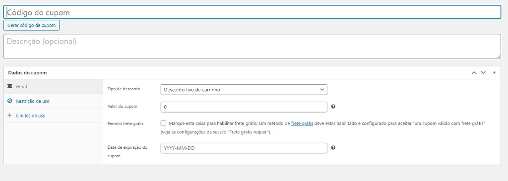 Variações de tipos de cupons para o WooCommerce